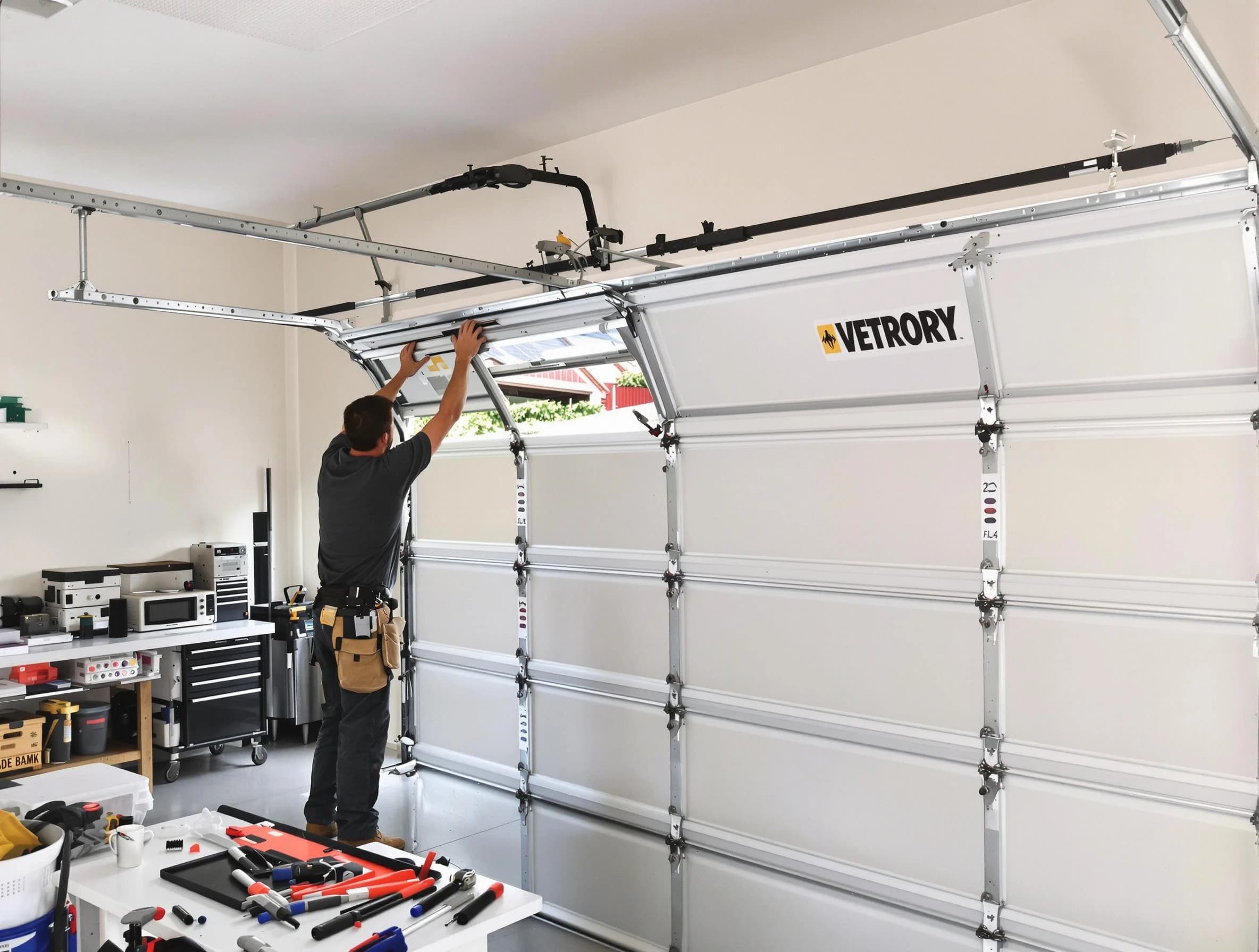 Smyrna Garage Door Repair technician performing section replacement in Smyrna