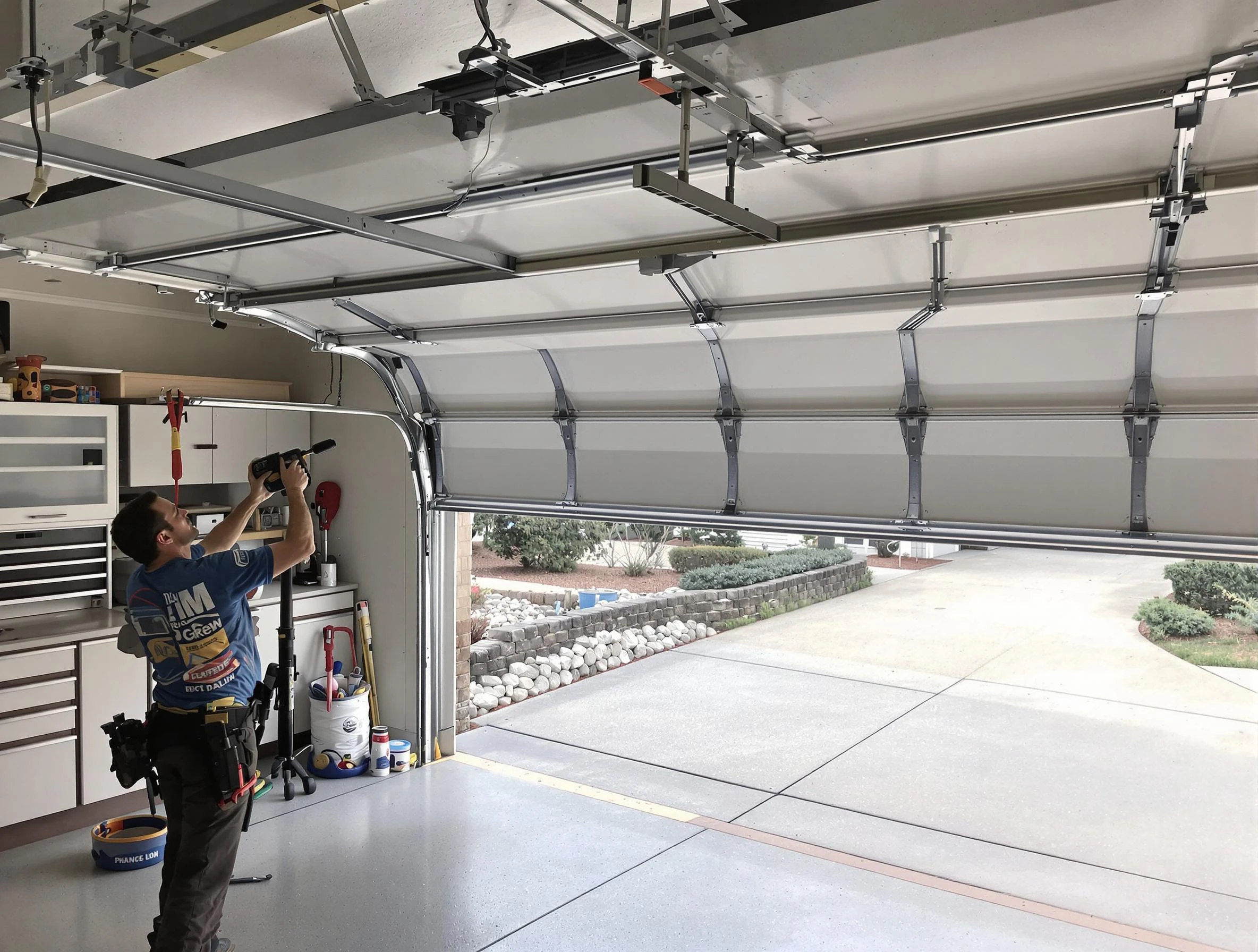 Garage door track repair service by Smyrna Garage Door Repair in Smyrna